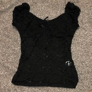 Charlotte Rousse black lace top